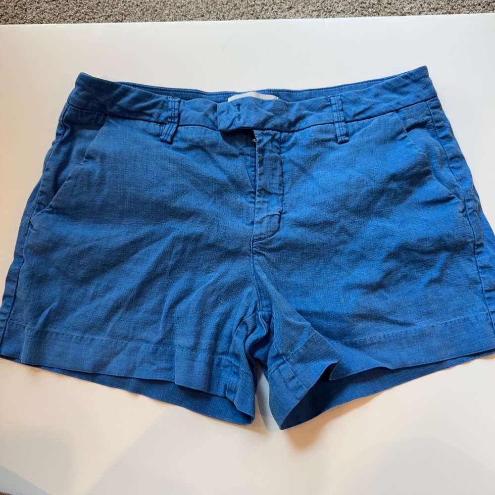 Level 99 Blue Linen Blend Casual Summer Shorts Women Size 27